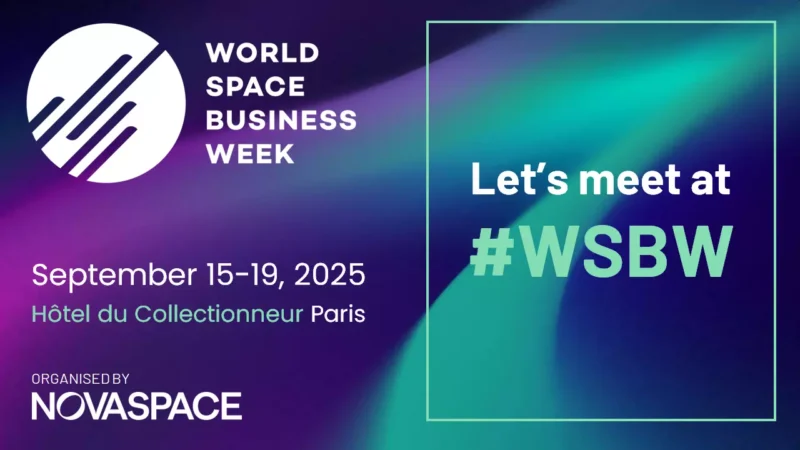 World Space Business Week promotional graphic with dates and location details